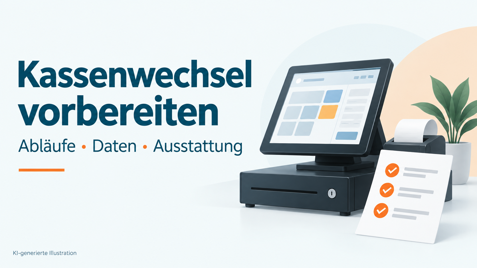 Kassenwechsel vorbereiten – KI-generierte Illustration